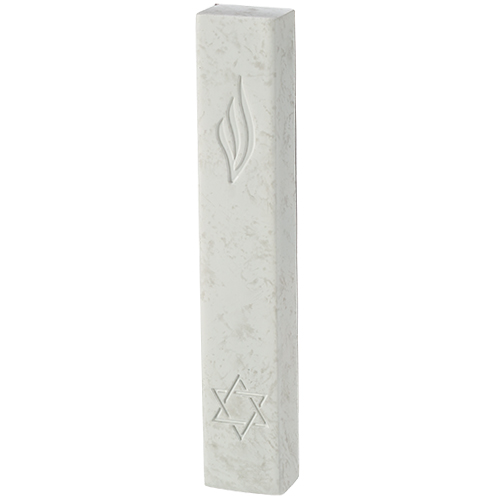 Concrete-like Polymer Mezuzah 12 cm - White
