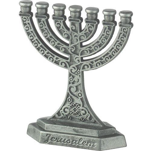 Menorah Pewter Finish 6 cm