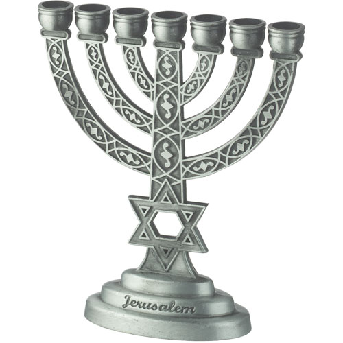 Menorah Pewter Finish 10 cm