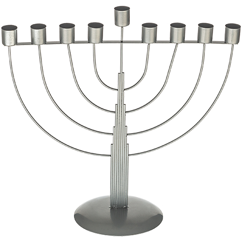 Metal "String" Menorah 33 cm - Semi Round