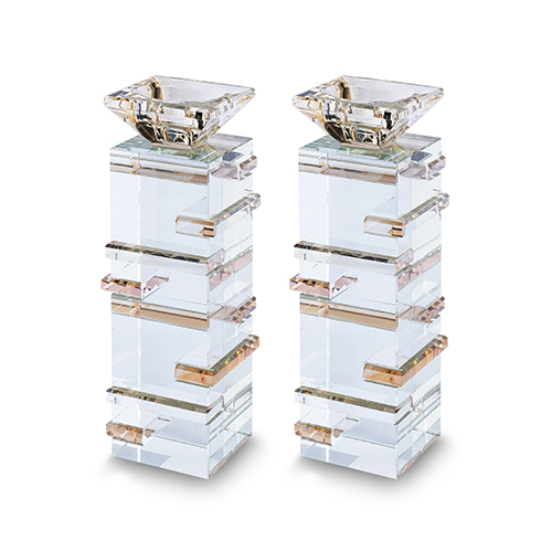 Crystal Candlesticks 20cm - Gold