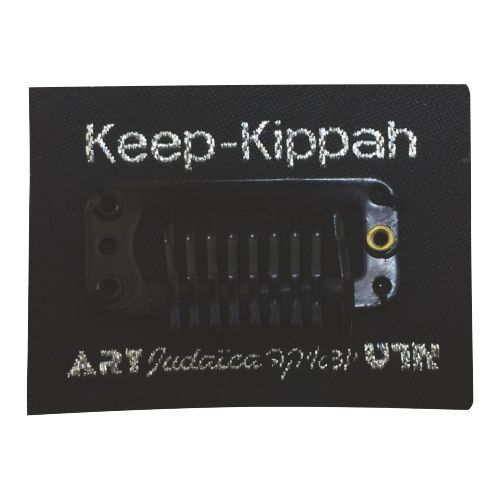Kippah Clips with Sticker- Black