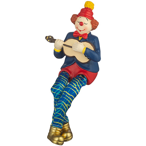 Polymer Clown Figurine with Cloth Legs 25 cm- Guitar Player
