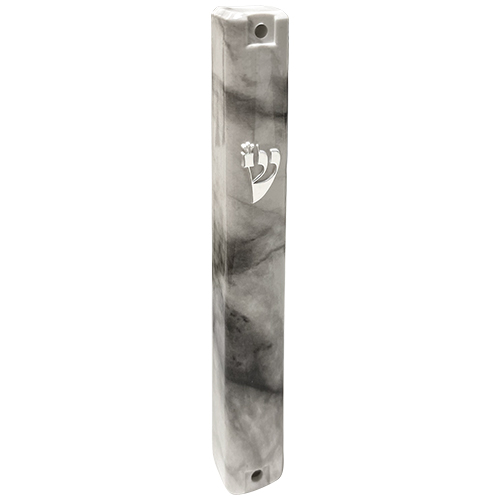 מזוזה פלסטיק 12 ס״מ - גימור שיש אפור