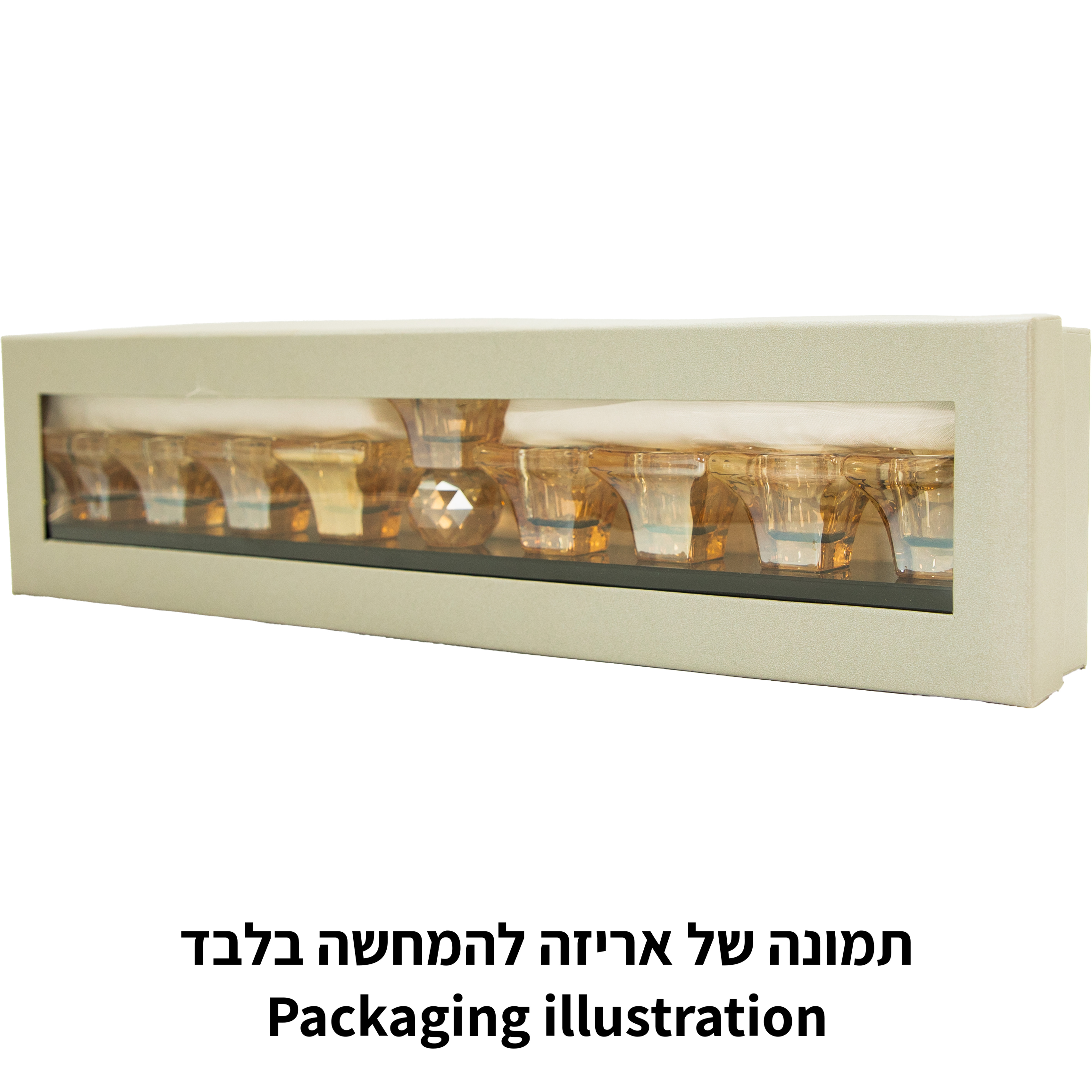 חנוכייה קריסטל מהודרת 37×6 ס״מ