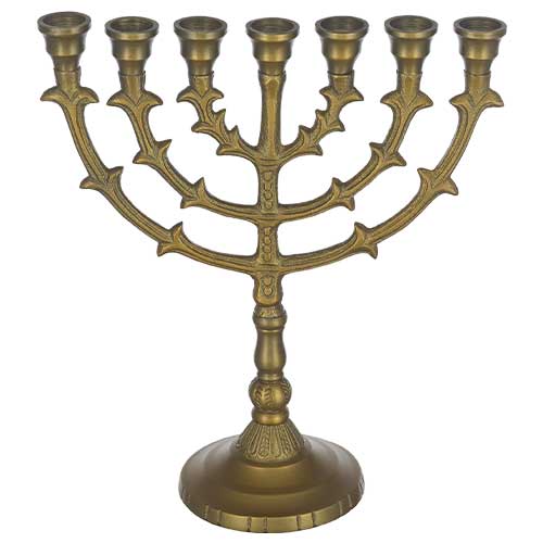 מנורה אלומיניום 7 קנים גימור מוזהב 25 ס״מ