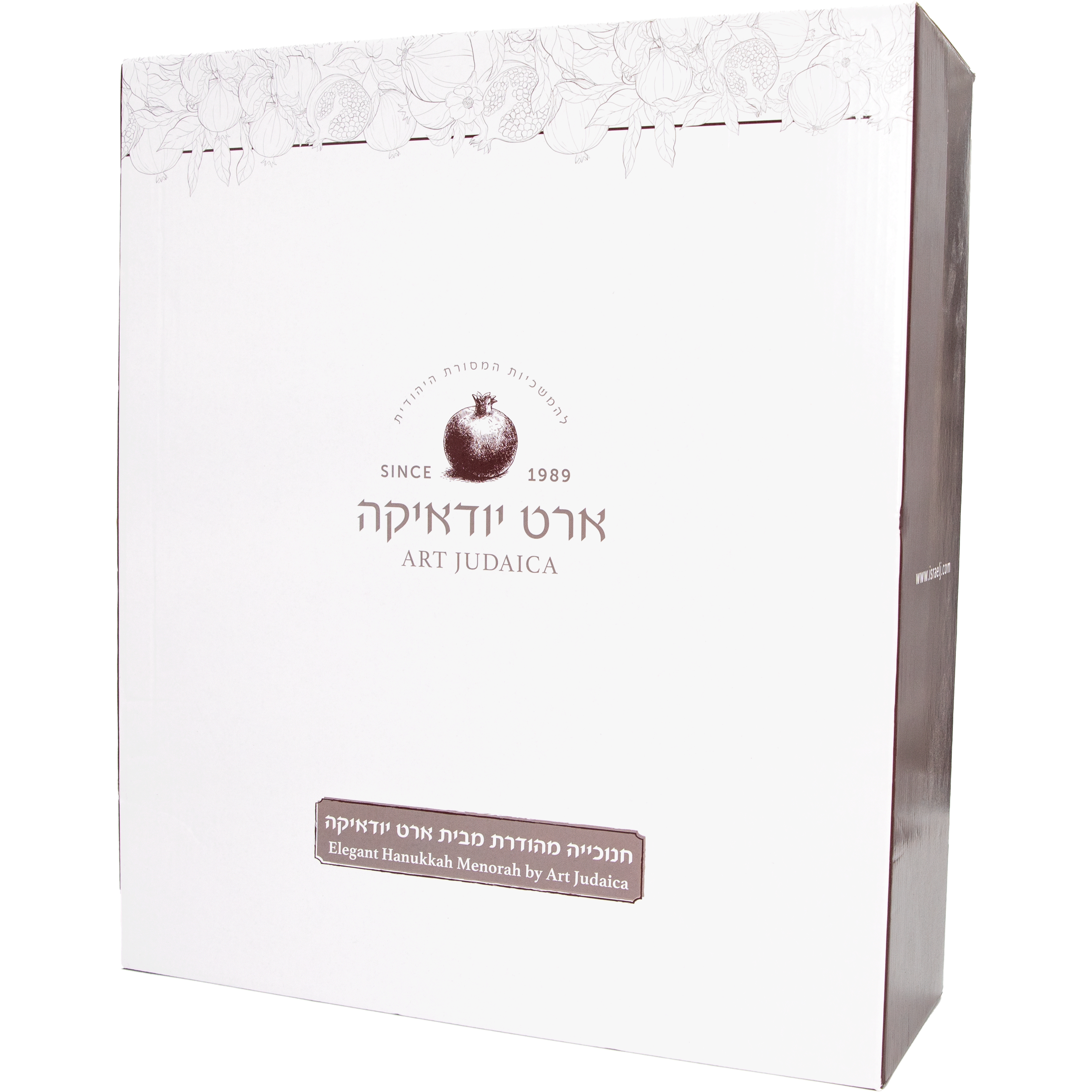 חנוכייה "אור הזהב" כסף קנים קריסטל כסף בסיס קריסטל 32 ס״מ
