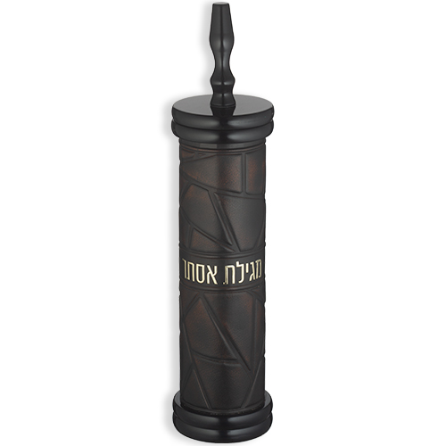 בית מגילה ספרדי עץ + קוטר 9 ס״מ אקריליק עם פלקטה עבור קלף 31 ס״מ