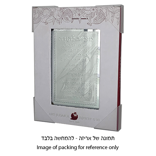 מסגרת נצנצים מזכוכית עיצוב "קווים" אשת חיל 22×17 ס