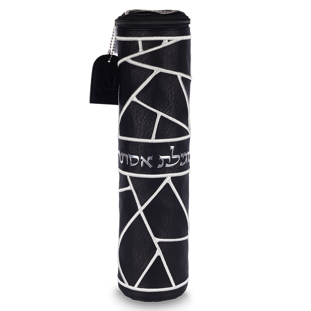 תיק למגילת אסתר דמוי עור שחור 52.5 ס״מ