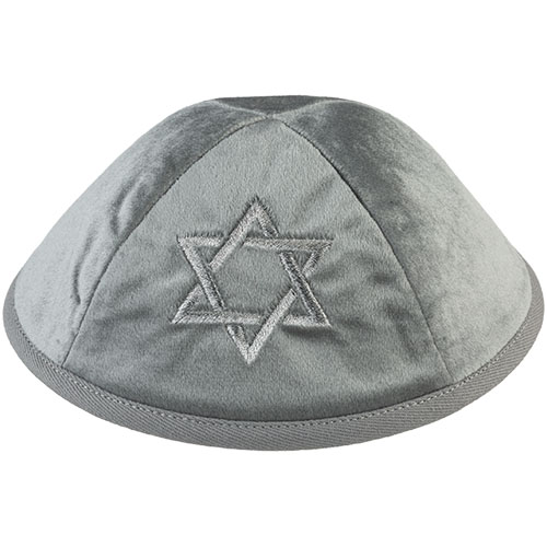 כיפה קטיפה "ארט-מן" עם ריקמה מגן דוד גודל 4 - א