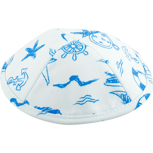 Fabric Kippah Size 2 Flat, 15.5 cm