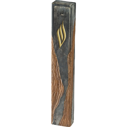Polymer Epoxy Mezuzah 20 cm - Black, Gray
