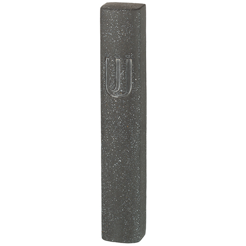 Polymer "Concrete" Mezuzah 15 cm, Dotted Black