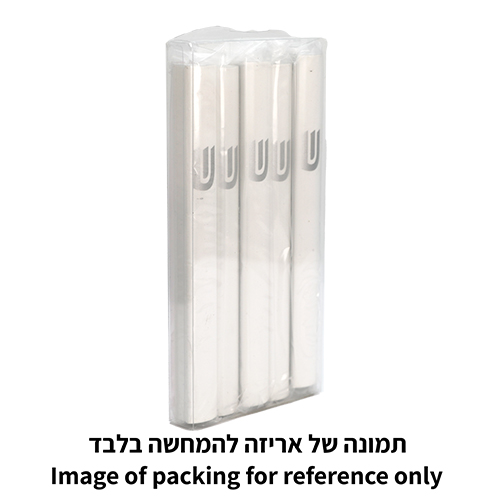 מזוזה אלומיניום 12 ס״מ לבנה "ש" מודפסת ללא חורים