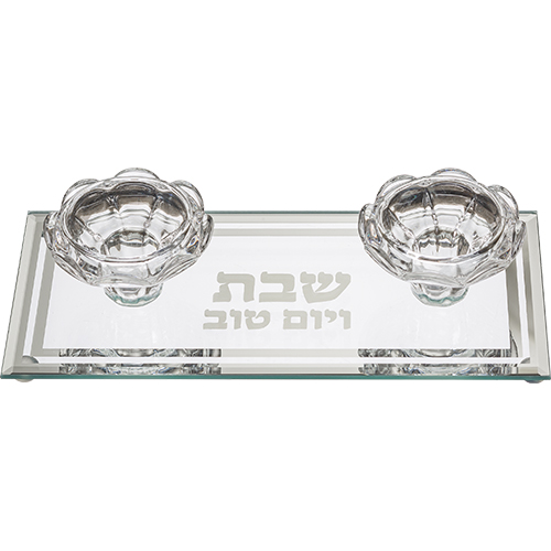 פמוטי זכוכית מהודרים מזכוכית 20×9 ס״מ