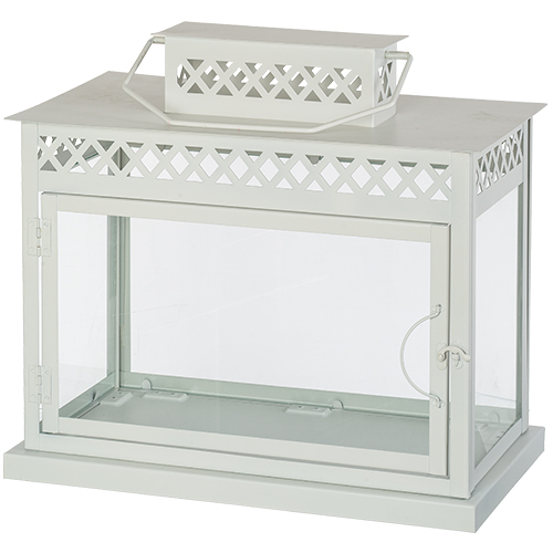 Aluminium and Glass Menorah Box 44*25*30 cm - White