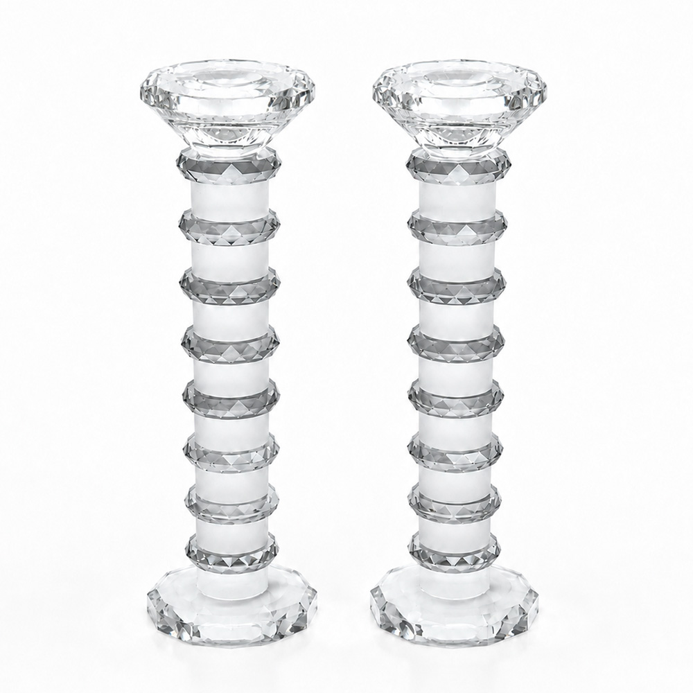 Pair of Crystal Elegant Candlesticks 22.5 cm