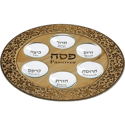 קערת פסח זכוכית מהודרת 35 ס״מ