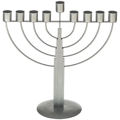 חנוכיית חוטים חצי עגול לשמן - מוכספת 30 ס״מ