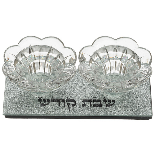 פמוטי זכוכית עם נצנצים 4×14×6 ס״מ