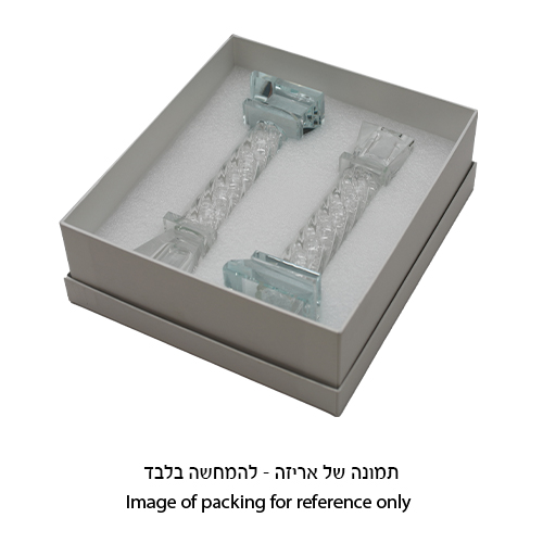 Elegant Crystal Candlesticks 11cm- with Decorative Stones