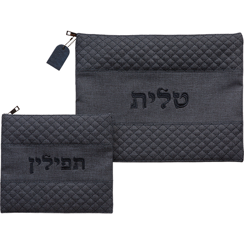 סט טלית תפילין דמוי עור מהודר 36×29 ס״מ
