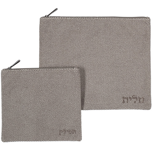 סט טלית תפילין בד דמוי פשתן 36×29 ס״מ