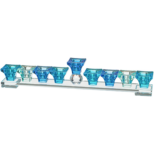 Elegant Crystalmenorah 37*6 cm - Blue