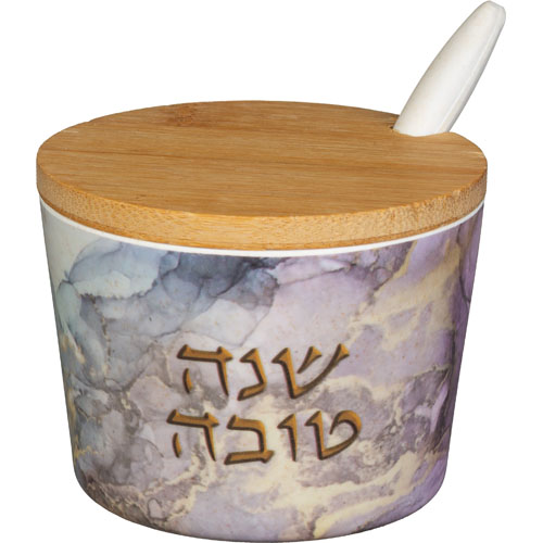 כלי לדבש מלמין "שנה טובה" - 6.5 ס״מ