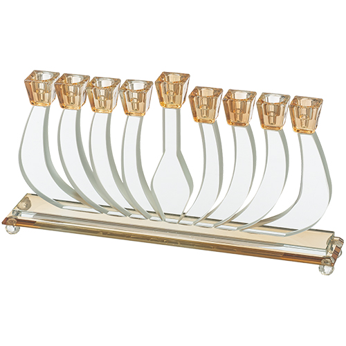 Elegant Crystal Menorah 16cm