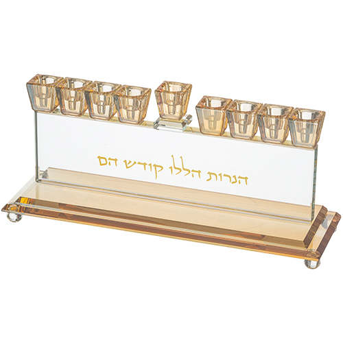 Elegant Crystal Menorah 14cm