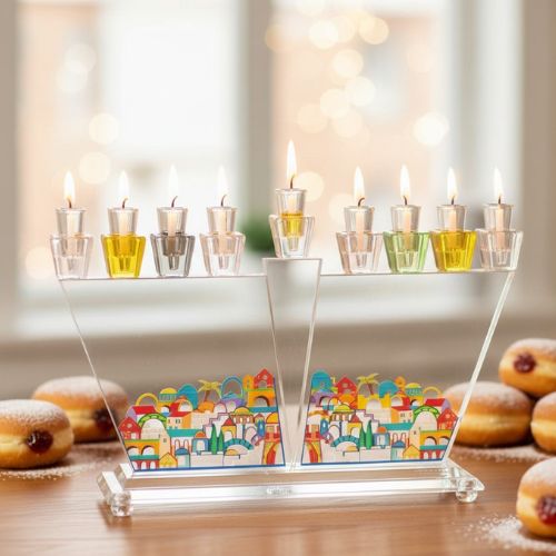 Crystal Elegant Hanukkiah 22 cm