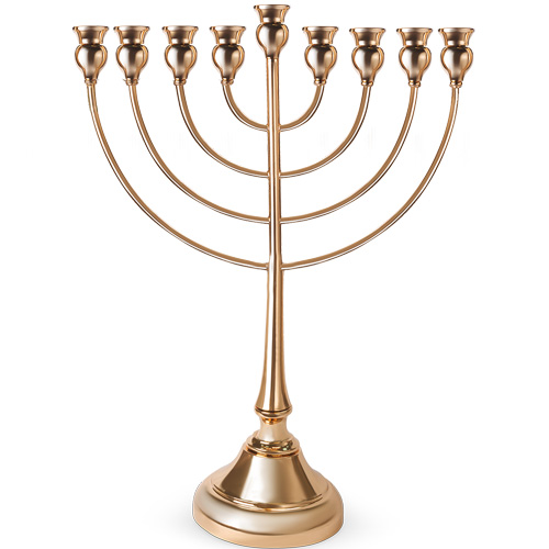 Metal Menorah 49cm - Gold