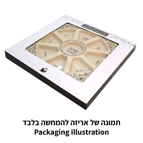 צלחת מלמין מהודרת לראש השנה ציור רימונים 35 ס״מ
