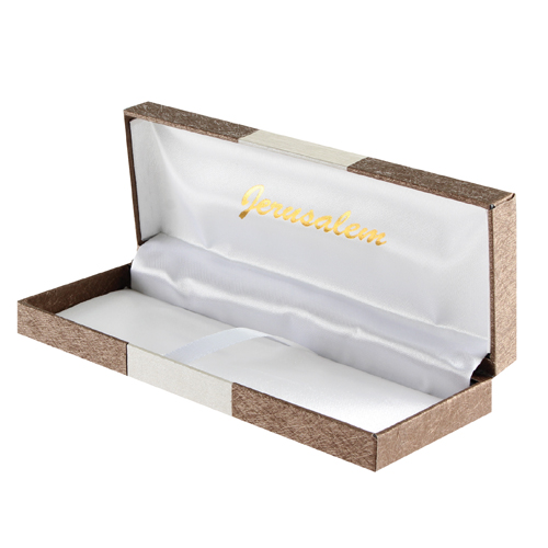 Elegant Black Pen Inscribed with Silver "7 Blessings" with "Jerusalem" Design 13.5 cm- -Hebrew
