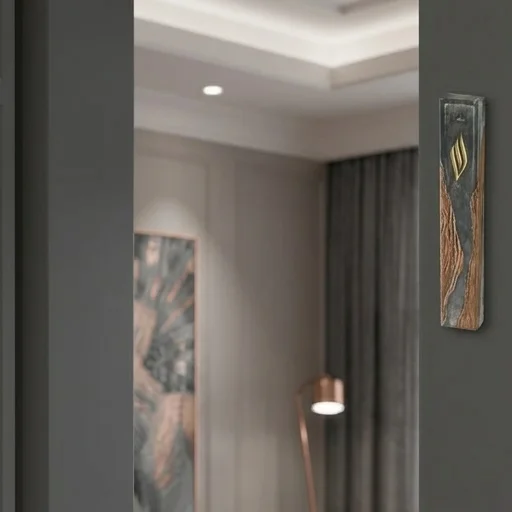 Polymer Epoxy Mezuzah 20 cm - Black, Gray