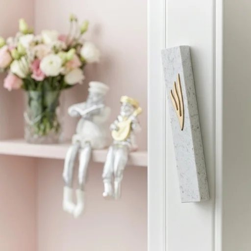 Polymer "Concrete" Mezuzah 20 cm, Stone - Like - Gold