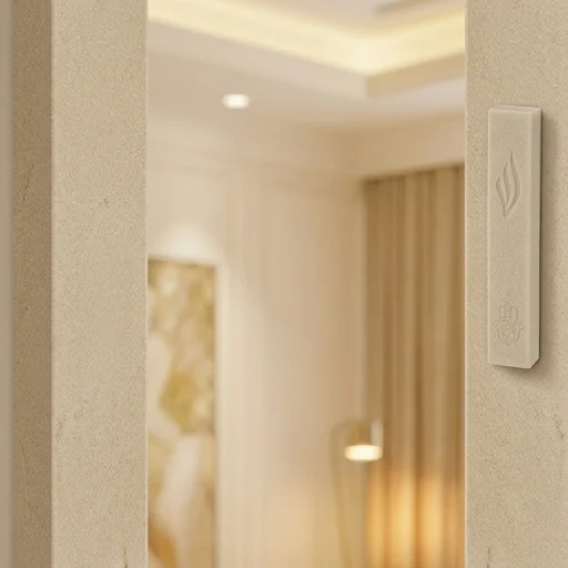 Beige Polymer Mezuzah 12 cm