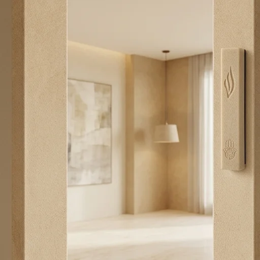 Beige Polymer Mezuzah 20 cm