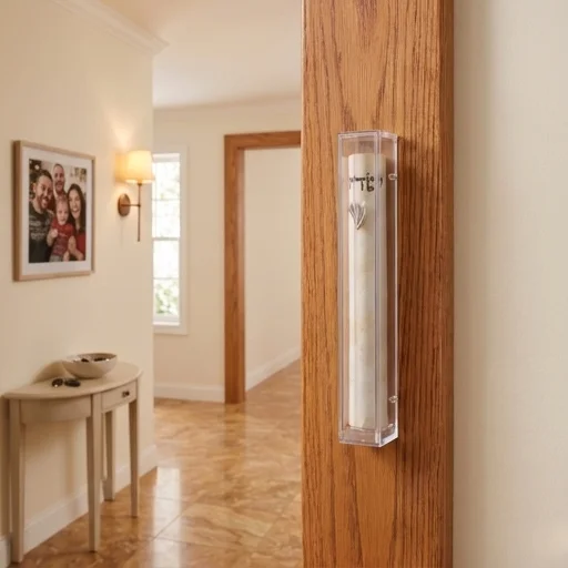 Clear Plastic Mezuzah with Rubber Cork 12 cm - Silver