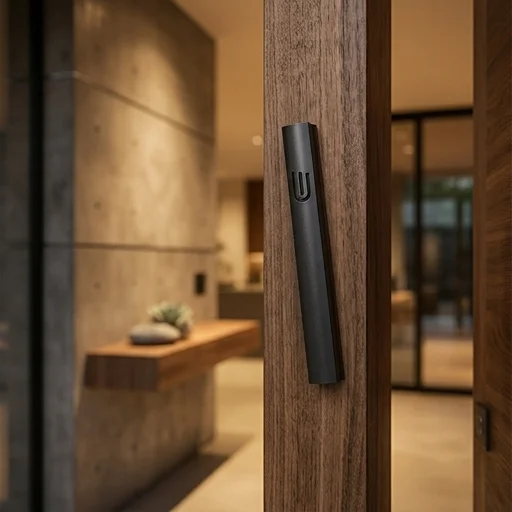Aluminum Mezuzah 15 cm- Black, Printed Shin