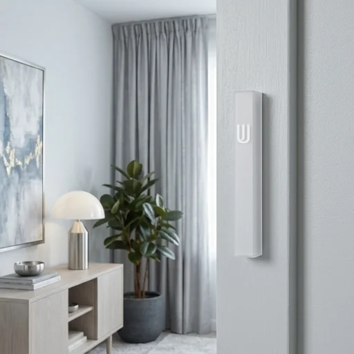 Aluminum Mezuzah 12 cm - White, Printed "Shin"