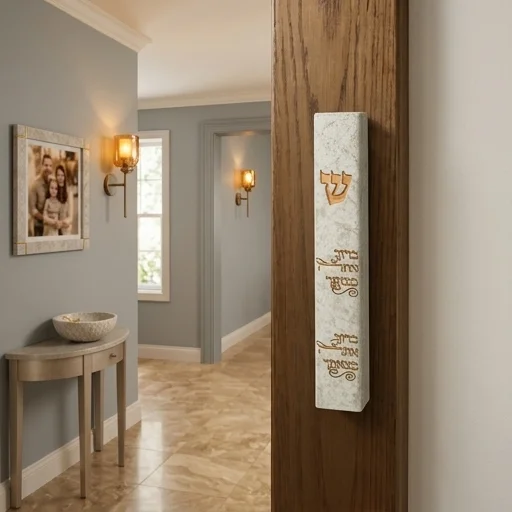 Polymer Stone- Like Mezuzah 12 cm