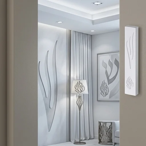 מזוזה "סמנט בטון" "האש שלי" רחבה גוון לבן 15 ס״מ