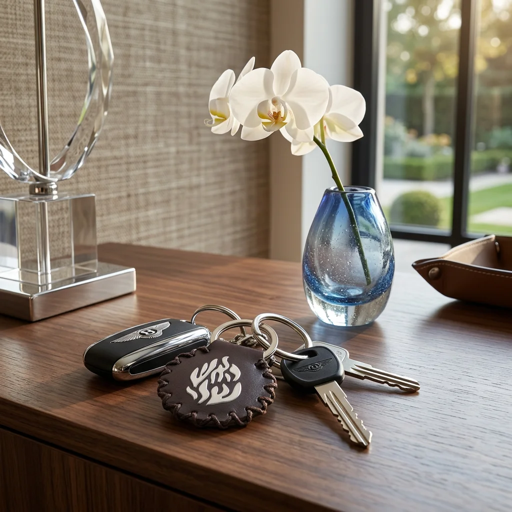 "Leatherette Key Holder 4.5 cm "Shiviti - Purple