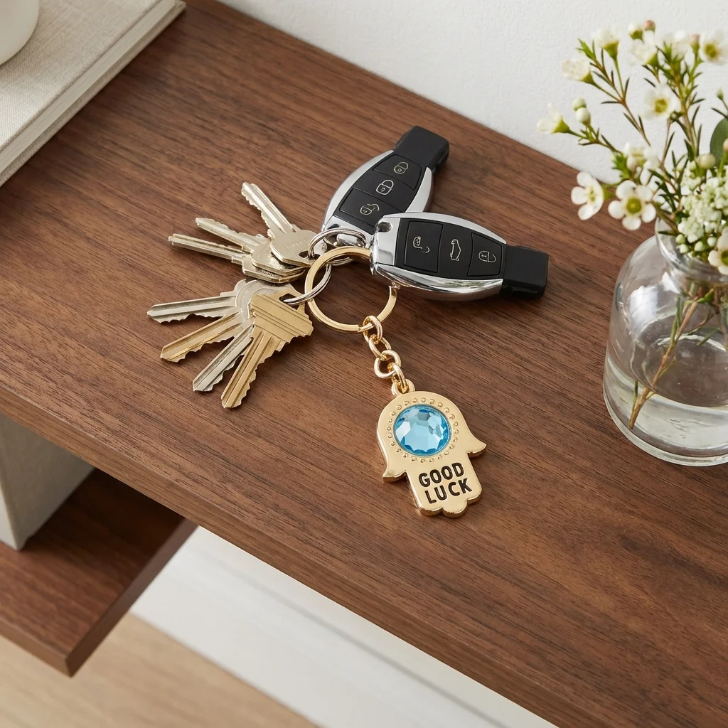Keyholder Hamsa Metal 2.5x3.5 cm - Gold