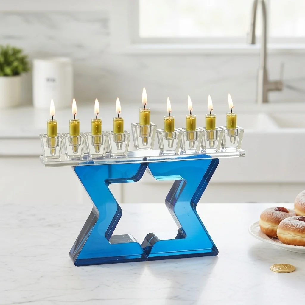 Crystal Elegant Menorah 17cm