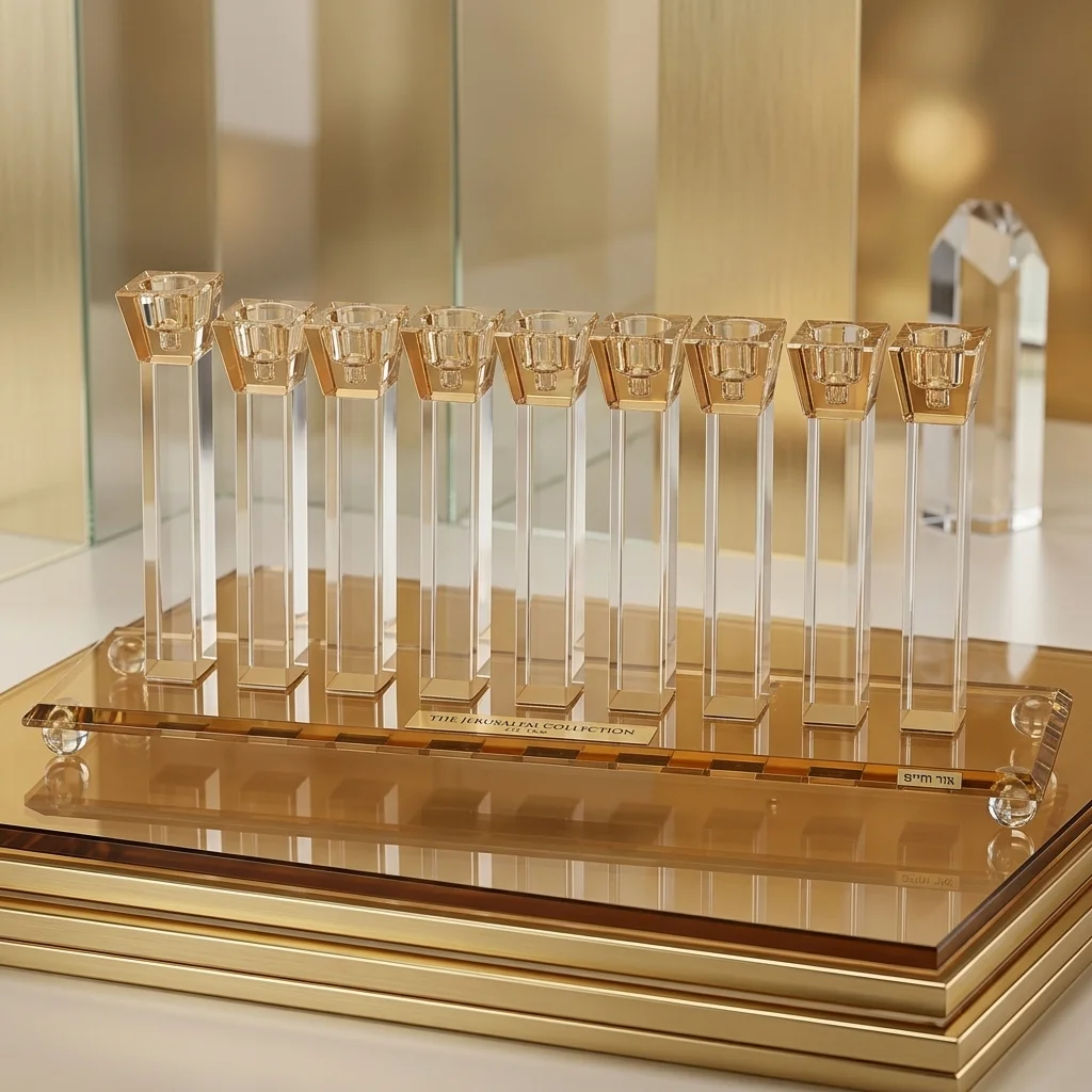 Elegant Crystal Menorah 16*39 cm