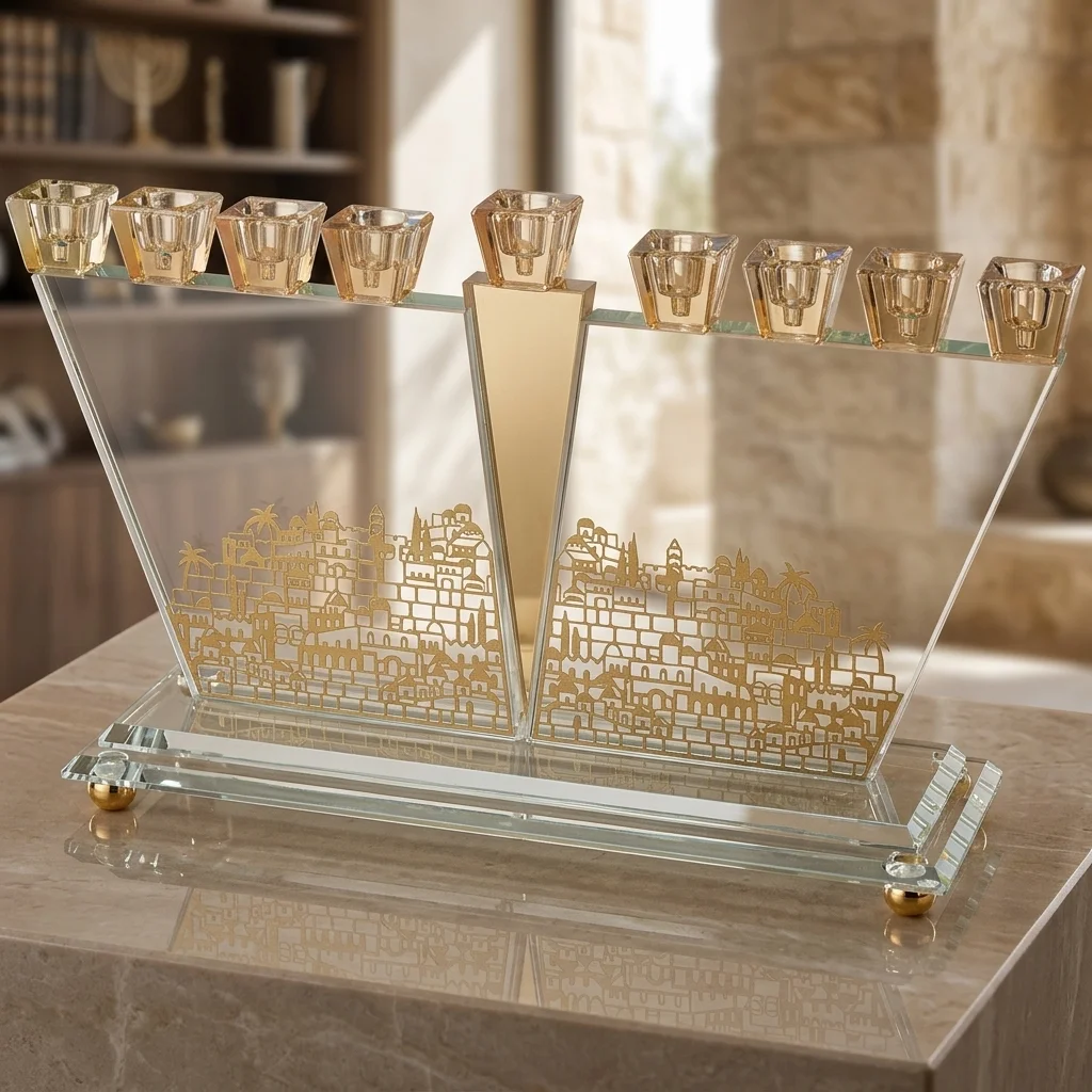Crystal Menorah 34*22 cm